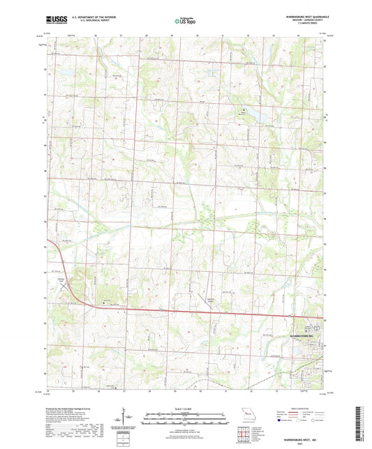 Warrensburg West Missouri US Topo Map Image