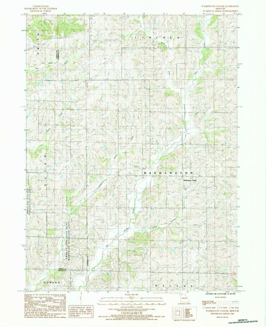 Classic USGS Washington Center Missouri 7.5'x7.5' Topo Map Image