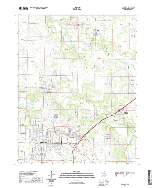 Webb City Missouri US Topo Map Image