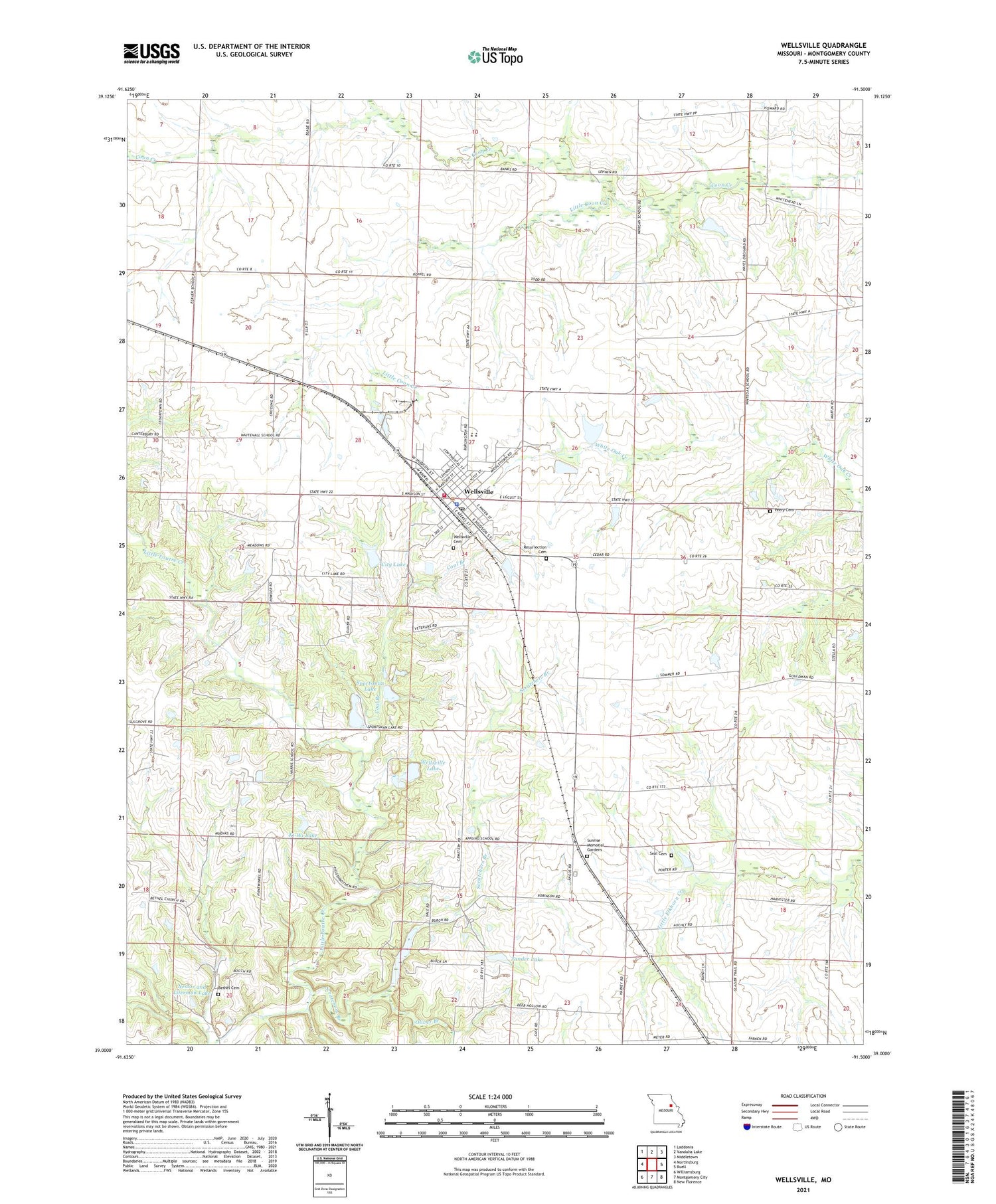 Wellsville Missouri US Topo Map Image