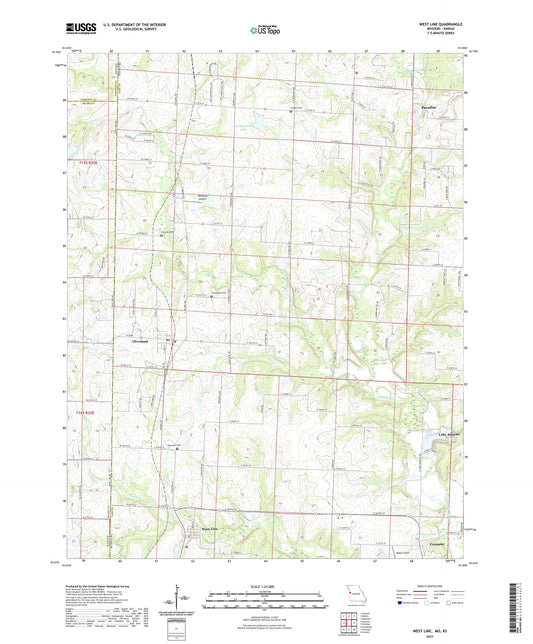 West Line Missouri US Topo Map Image