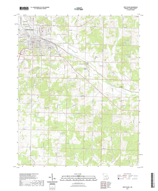 West Plains Missouri US Topo Map Image