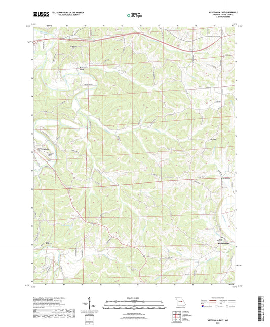 Westphalia East Missouri US Topo Map Image