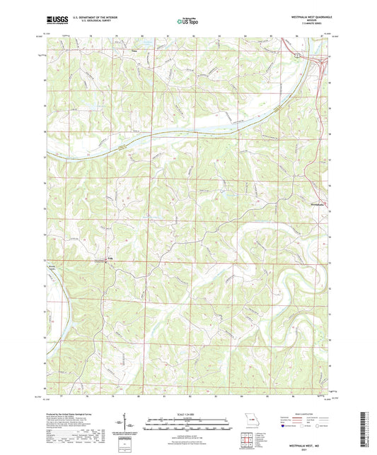 Westphalia West Missouri US Topo Map Image