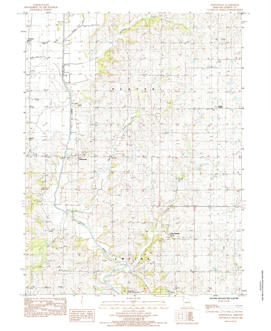 Classic USGS Whitesville Missouri 7.5'x7.5' Topo Map Image