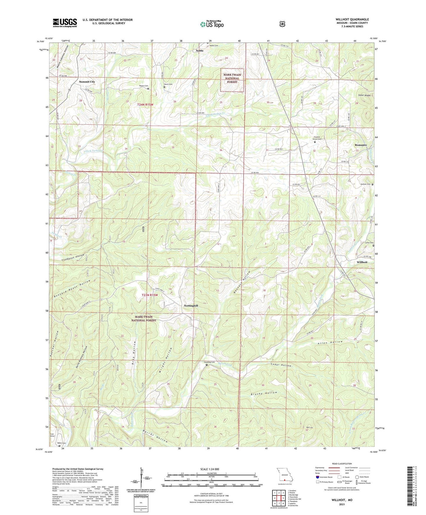 Willhoit Missouri US Topo Map Image