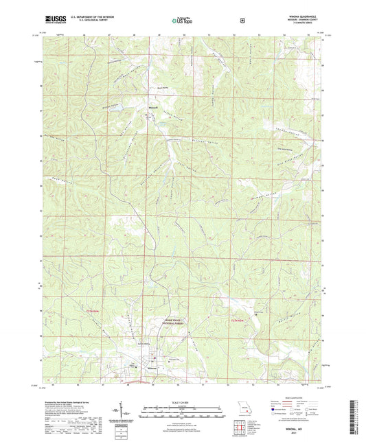 Winona Missouri US Topo Map Image