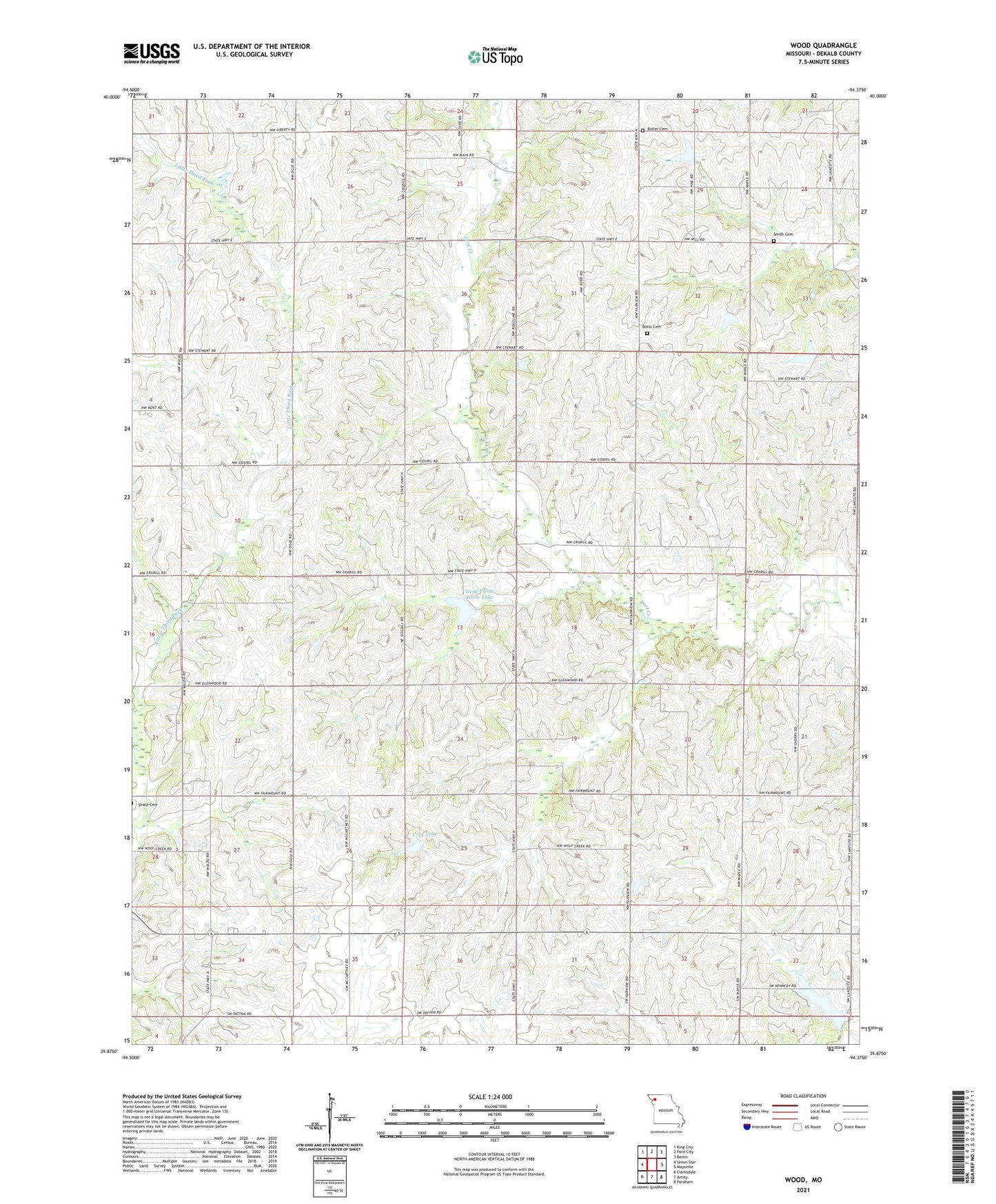 Wood Missouri US Topo Map Image