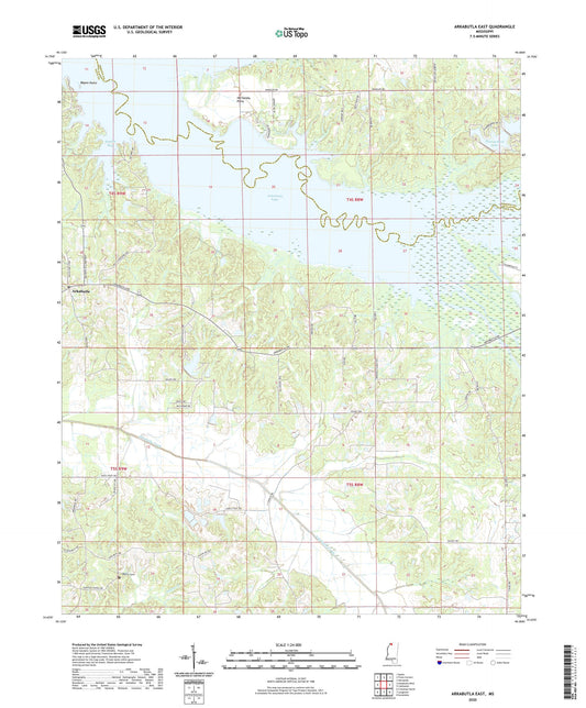 Arkabutla East Mississippi US Topo Map Image