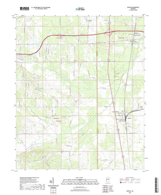 Artesia Mississippi US Topo Map Image