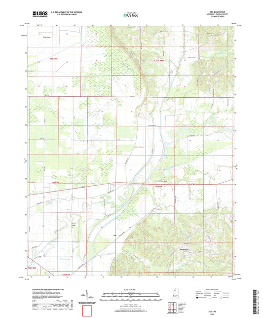 Asa Mississippi US Topo Map Image