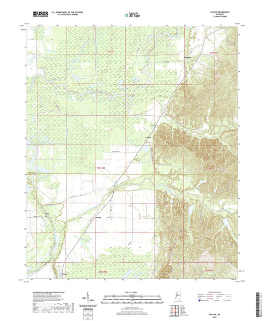 Avalon Mississippi US Topo Map Image