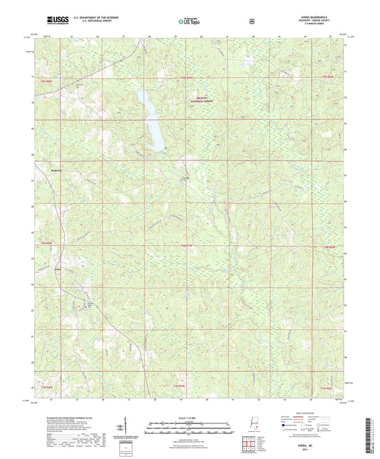 Avera Mississippi US Topo Map Image