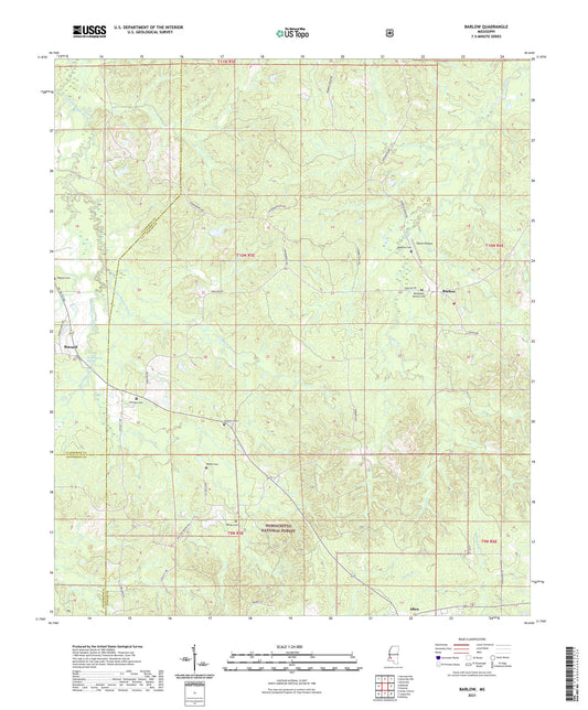 Barlow Mississippi US Topo Map Image