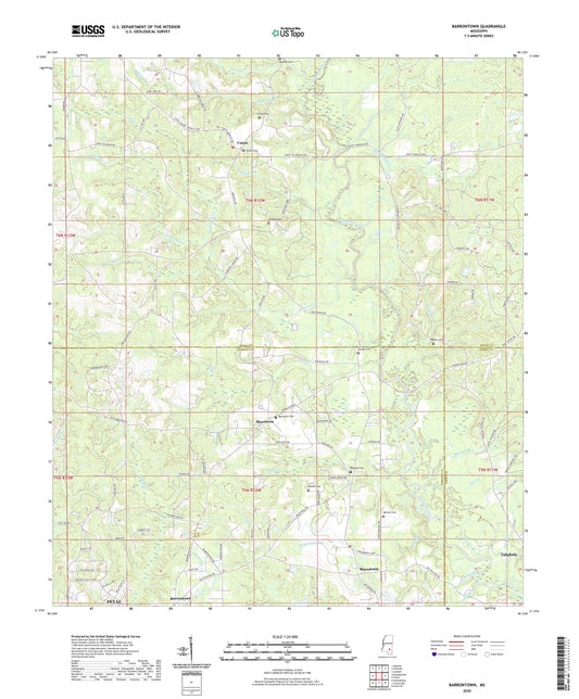 Barrontown Mississippi US Topo Map Image
