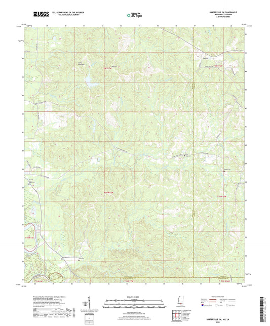 Baxterville SW Mississippi US Topo Map Image