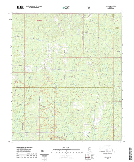 Beatrice Mississippi US Topo Map Image