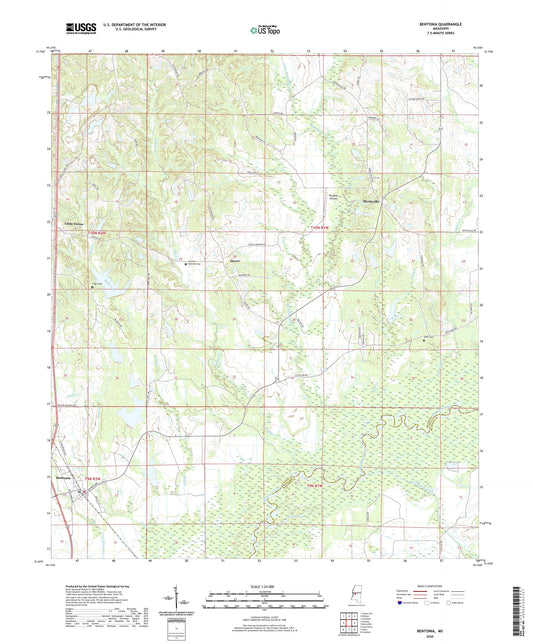 Bentonia Mississippi US Topo Map Image