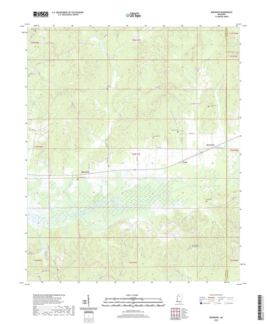 Benwood Mississippi US Topo Map Image