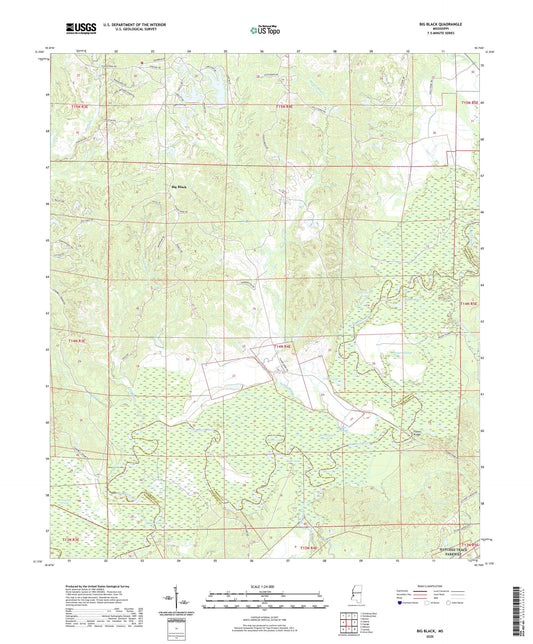 Big Black Mississippi US Topo Map Image