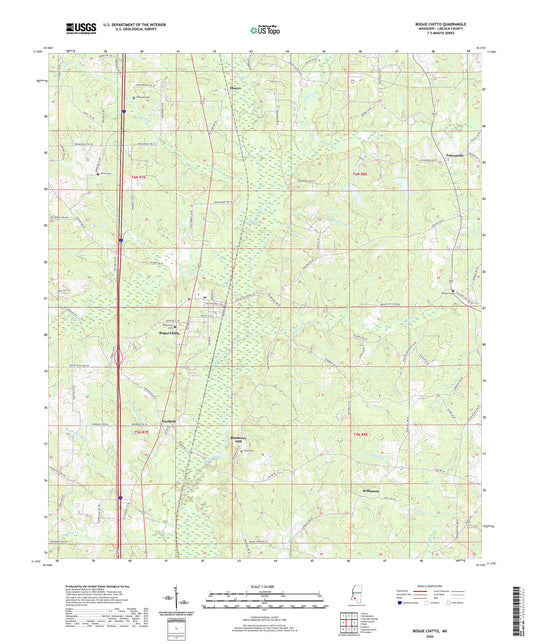 Bogue Chitto Mississippi US Topo Map Image