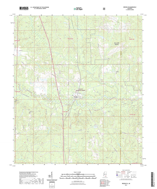 Brooklyn Mississippi US Topo Map Image
