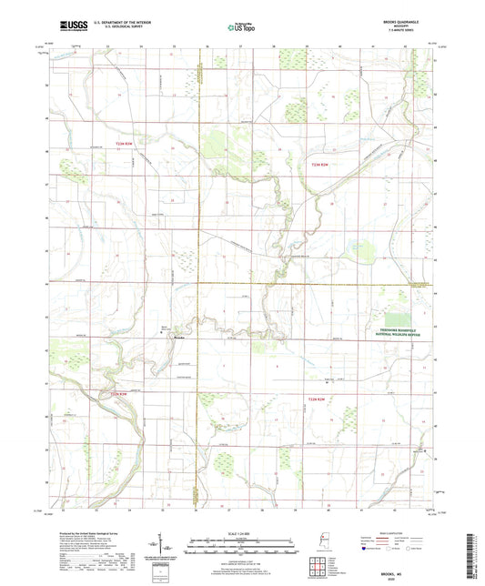 Brooks Mississippi US Topo Map Image