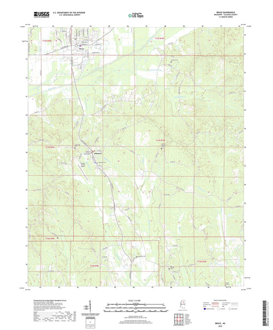 Bruce Mississippi US Topo Map Image
