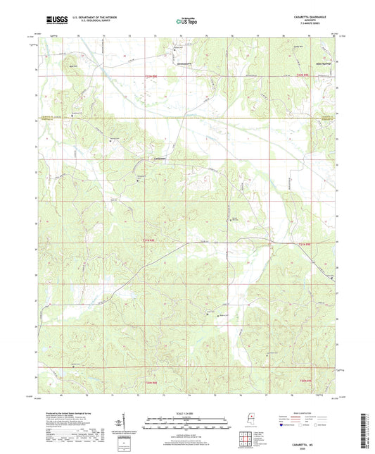 Cadaretta Mississippi US Topo Map Image