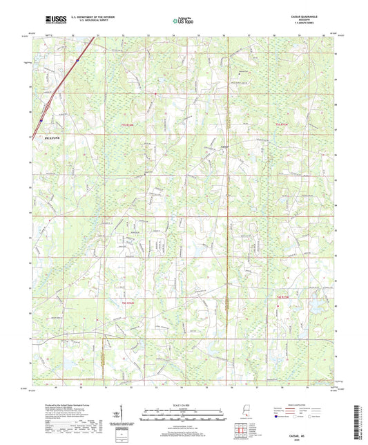 Caesar Mississippi US Topo Map Image