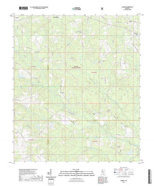 Carnes Mississippi US Topo Map Image