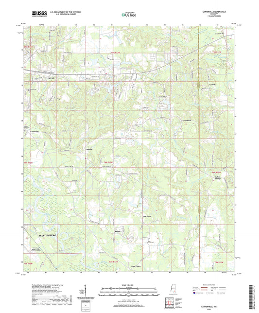 Carterville Mississippi US Topo Map Image