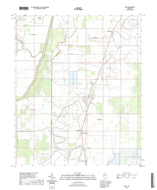 Cary Mississippi US Topo Map Image