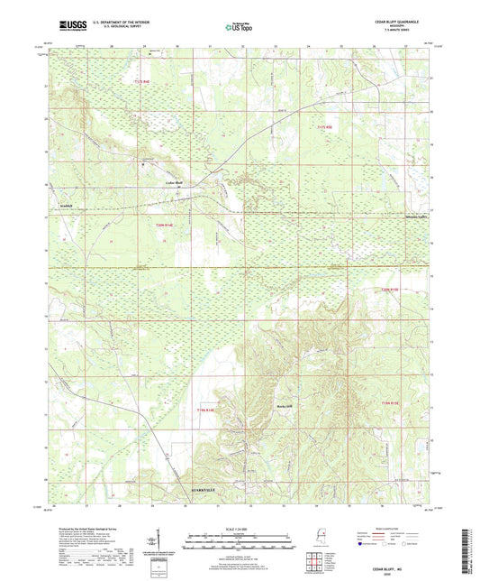 Cedar Bluff Mississippi US Topo Map Image