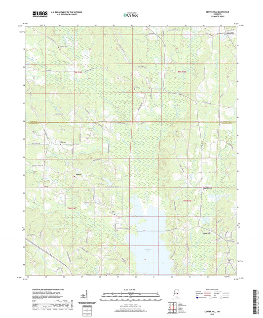 Center Hill Mississippi US Topo Map Image