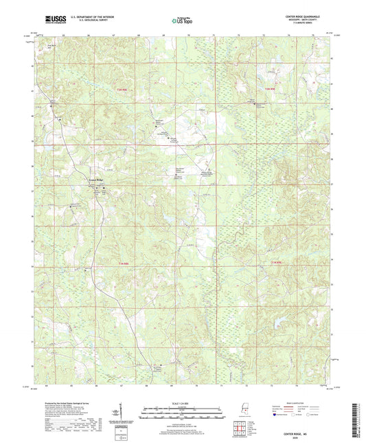 Center Ridge Mississippi US Topo Map Image