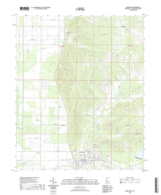 Charleston Mississippi US Topo Map Image