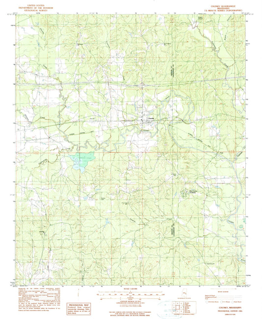 Classic USGS Chunky Mississippi 7.5'x7.5' Topo Map Image