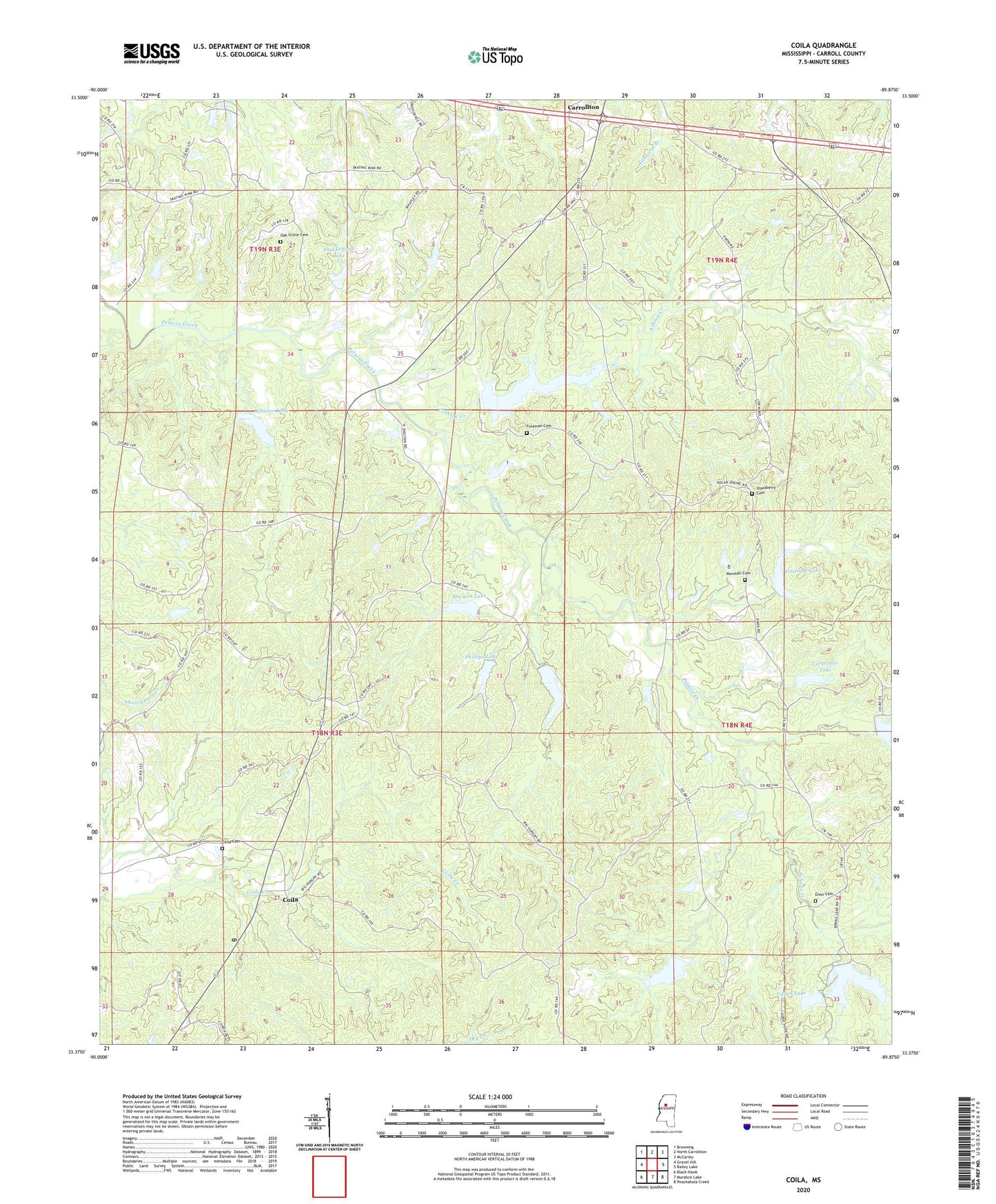Coila Mississippi US Topo Map Image