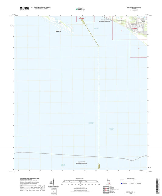 Deer Island Mississippi US Topo Map Image