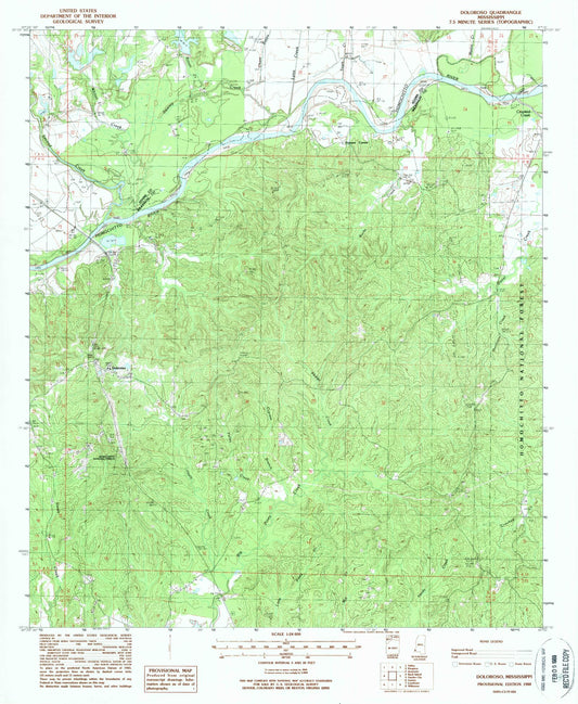 Classic USGS Doloroso Mississippi 7.5'x7.5' Topo Map Image