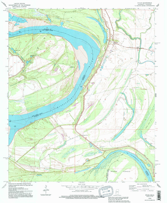 Classic USGS Fitler Mississippi 7.5'x7.5' Topo Map Image