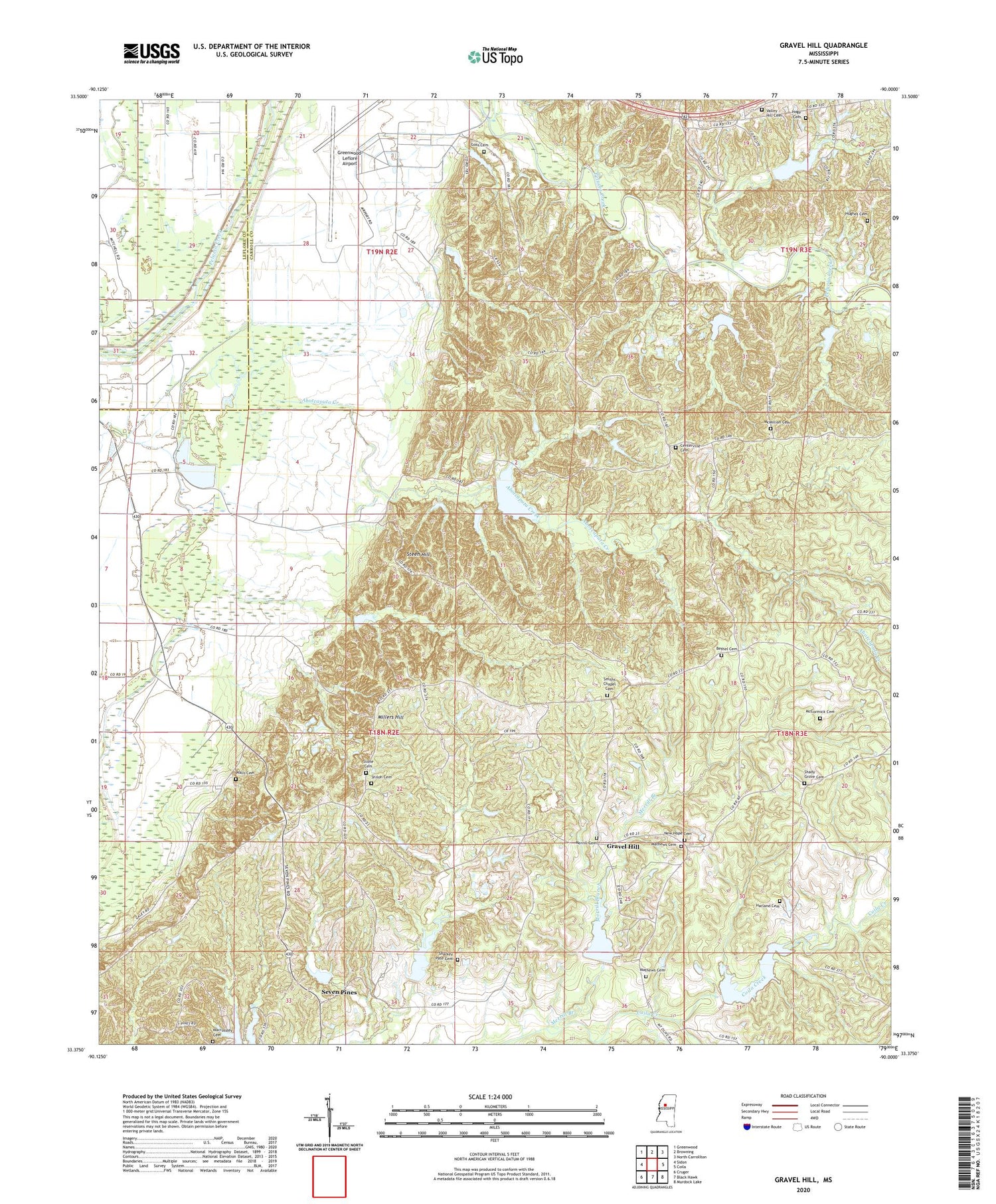 Gravel Hill Mississippi US Topo Map Image