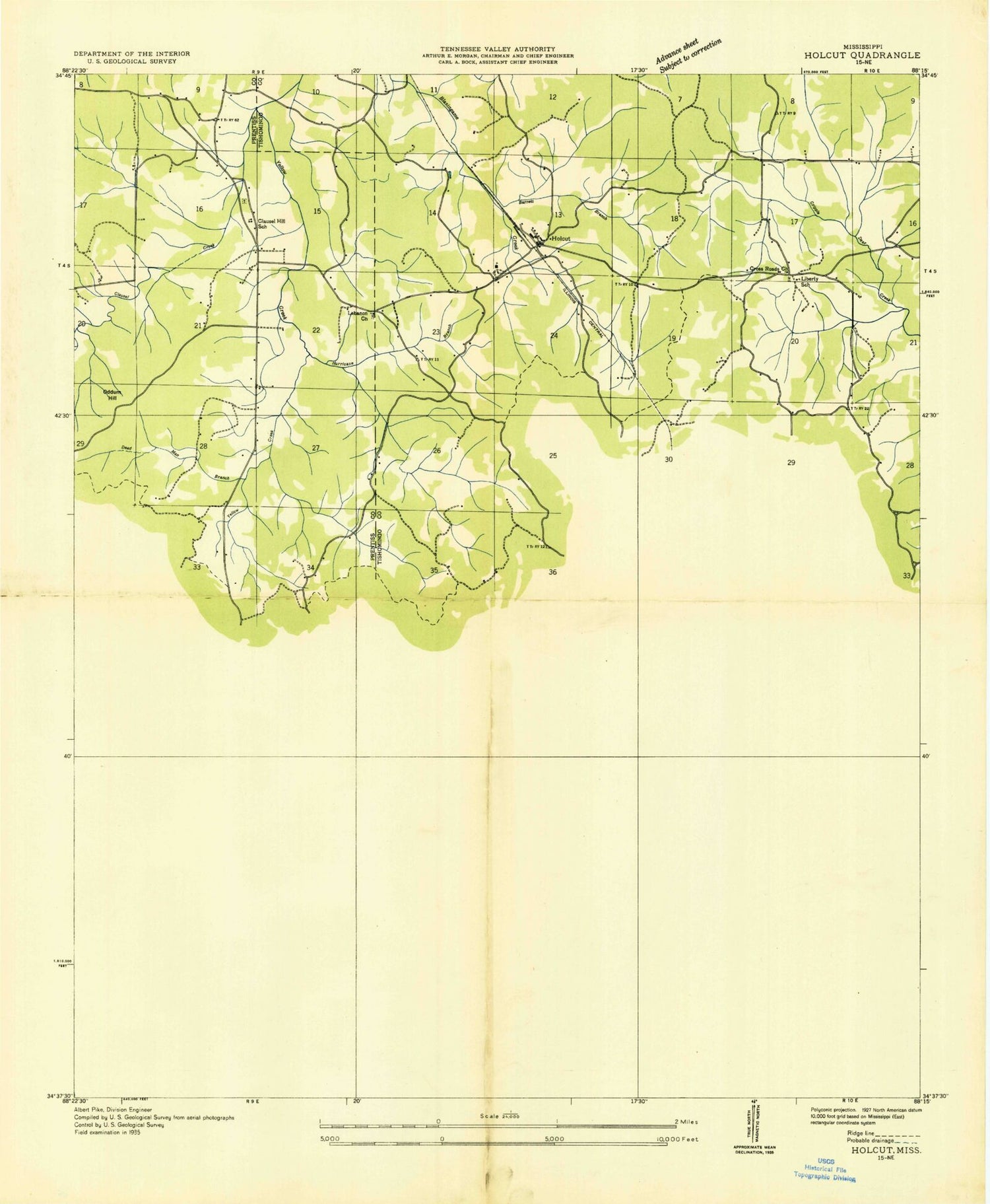 Classic USGS Paden Mississippi 7.5'x7.5' Topo Map Image