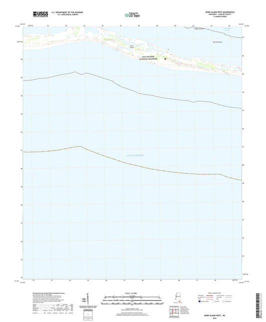 Horn Island West Mississippi US Topo Map Image
