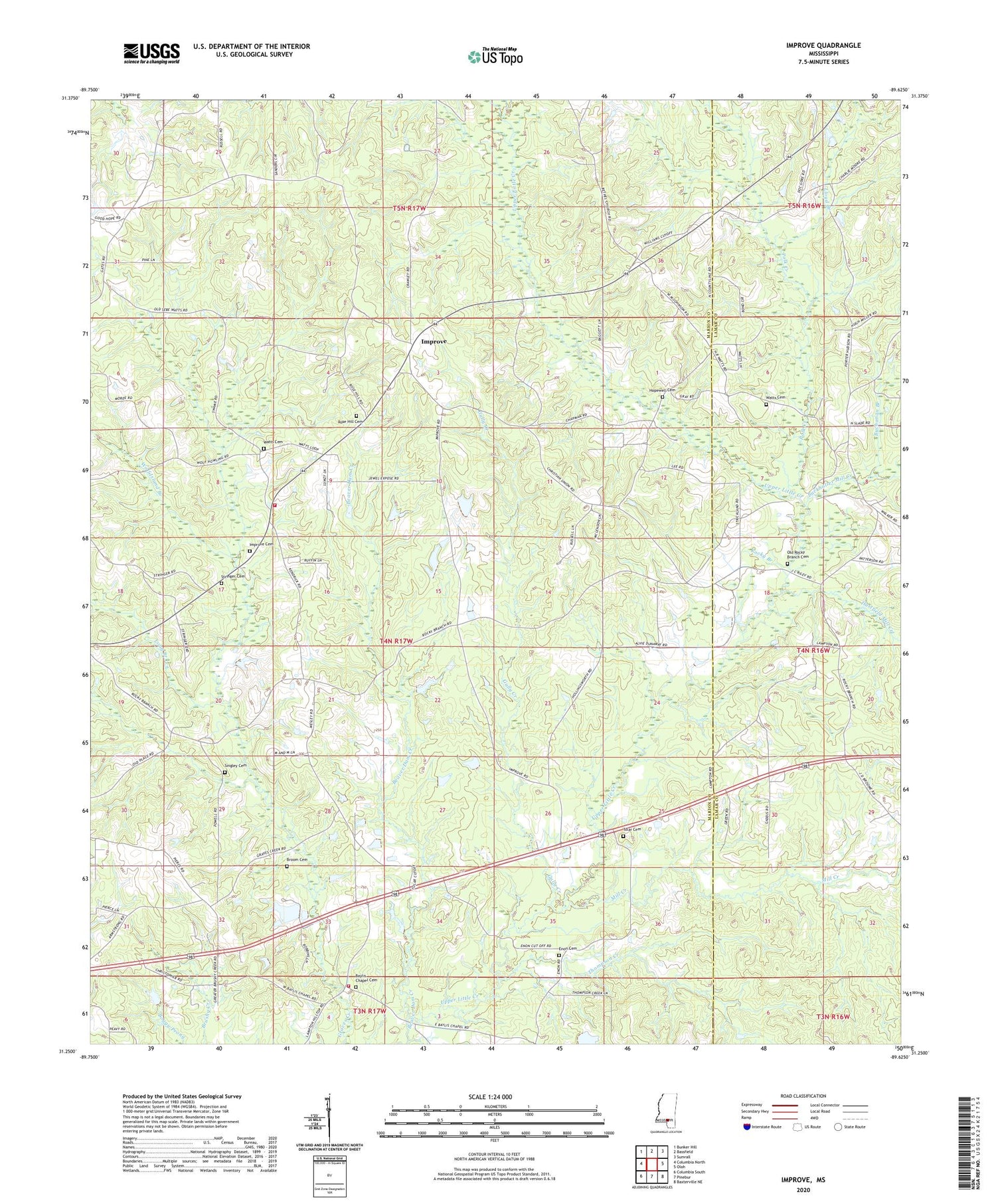 Improve Mississippi US Topo Map Image