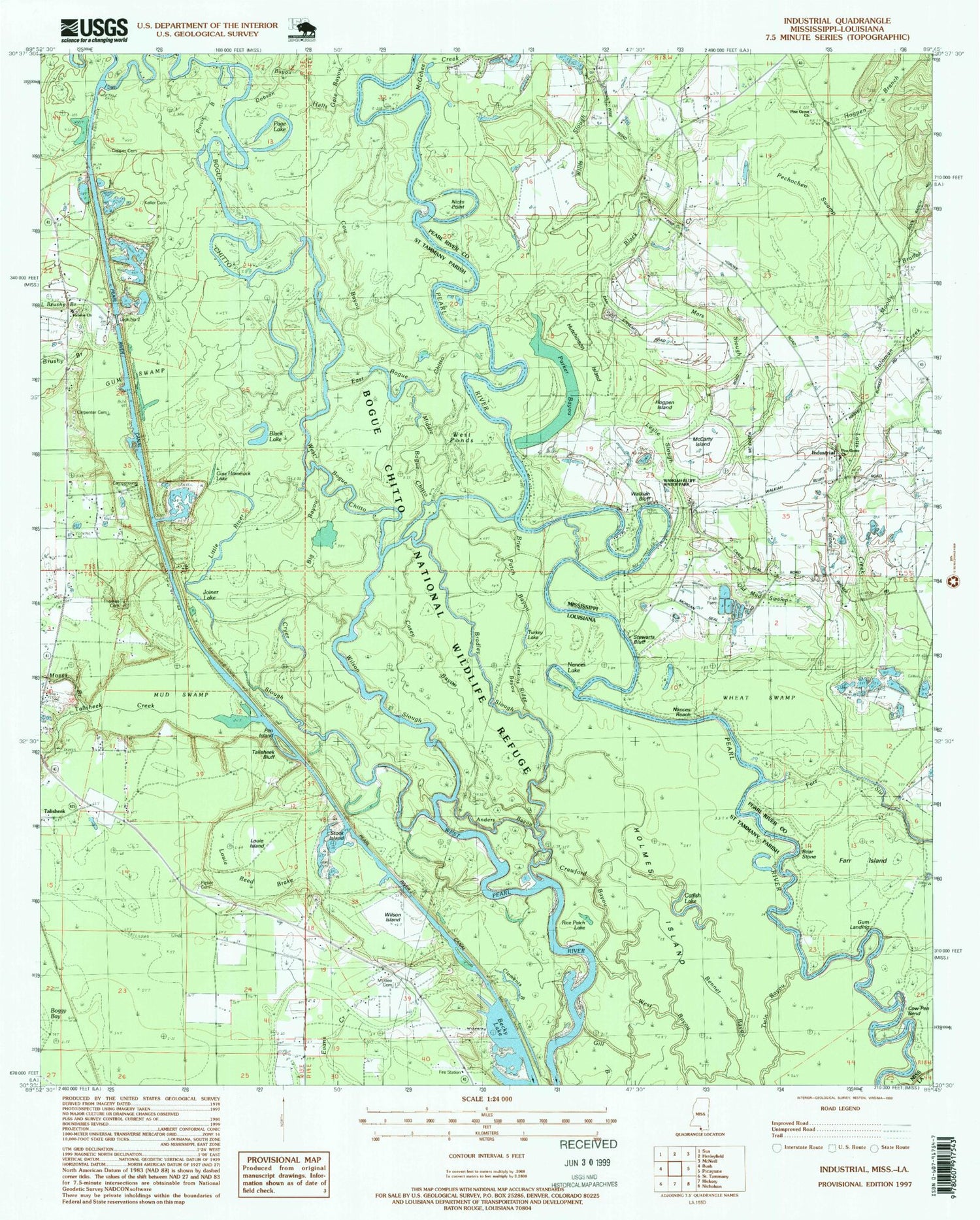Classic USGS Industrial Mississippi 7.5'x7.5' Topo Map Image