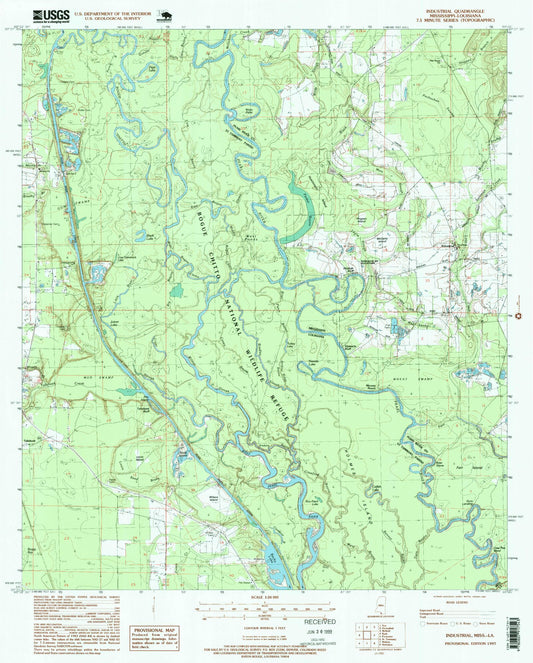 Classic USGS Industrial Mississippi 7.5'x7.5' Topo Map Image
