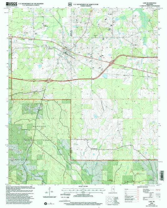 Classic USGS Lake Mississippi 7.5'x7.5' Topo Map Image