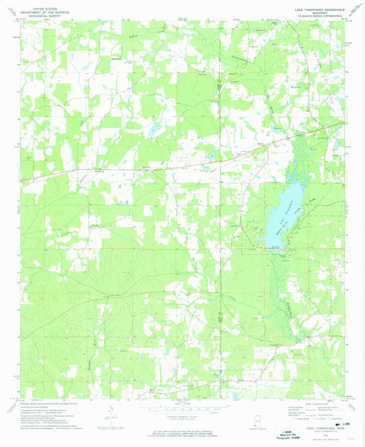 Classic USGS Lake Tangipahoa Mississippi 7.5'x7.5' Topo Map Image